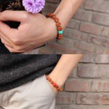 2016 New Arrival Multi Color Glass Beads Natural Rudraksha Bracelets Unisex Tibetan Buddha Prayer Jewelry Handmade