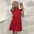 New Arrival 2017 Summer Women Sexy Cute Mini Party Dress White Red Black Butterfly Sleeve Casual