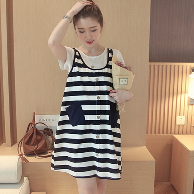2016 new summer font b maternity b font clothing set materntiy t shirts and suspender dresses