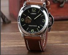 44 MM dial grande reloj mecánico automático hueco de doble cara impermeable luminoso acecha