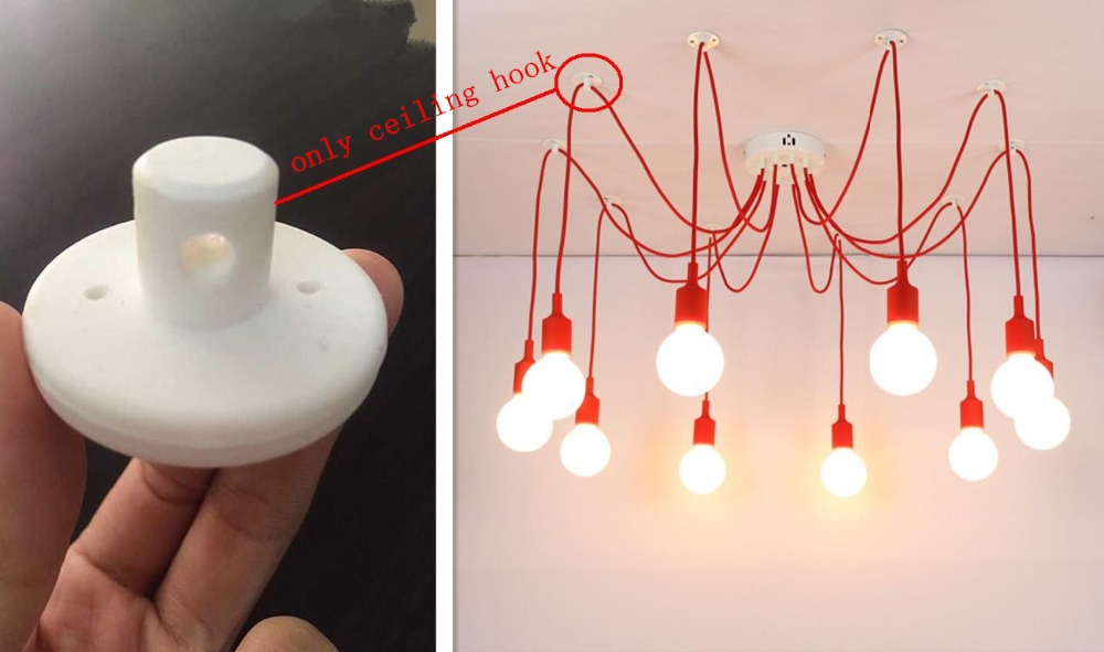 10pcs Ceiling Mounted Hook Edison Chandelier Pendant Lamp Hanging