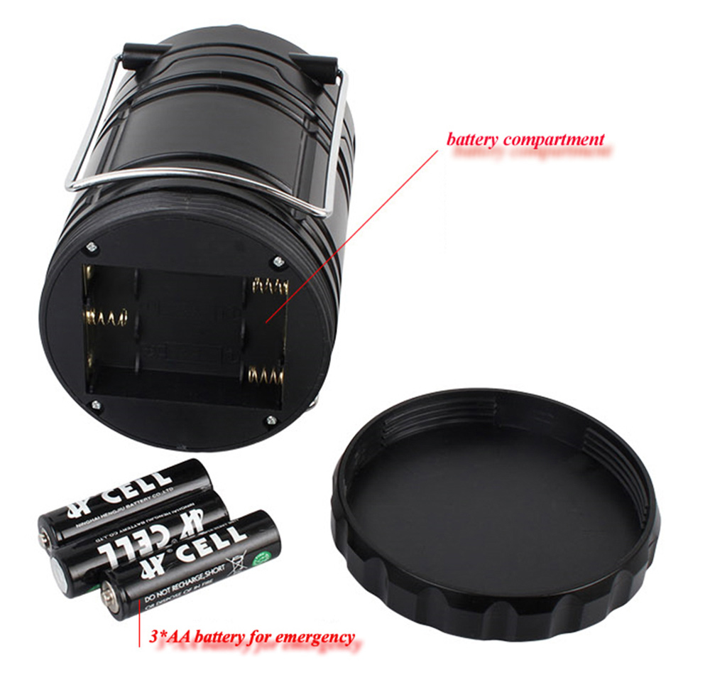 6 LED Hand Lamp Collapsible Solar Camping Lantern Tent Lights for Outdoor Lighting