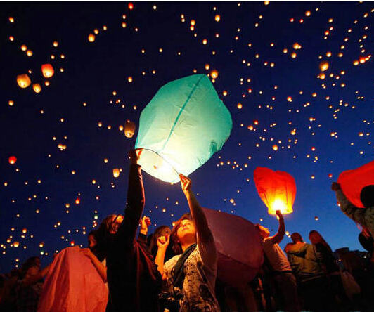 SALE! 20 Piece/Lot Chineses Paper Lantern Lamps Party Decoration Sky Fly Wishing lanterns For Outdoor Balloon UFO Assorted Color