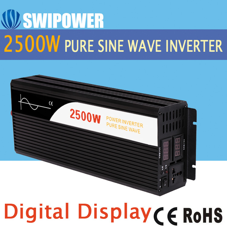 2500W pure sine wave solar power inverter DC 12V 24V 48V to AC 110V 220V digital display 2500W pure sine wave solar power inverter DC 12V 24V 48V to AC 110V 220V digital display