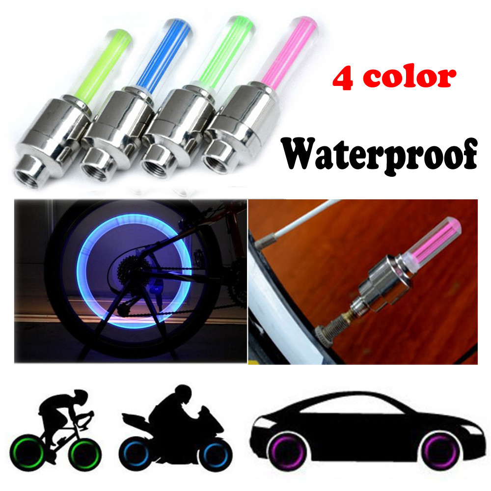 Bike Bicycle racing Cyclisme tige de soupape Rim Lights DEL Glow pour la sécurité L @ @ K W0W