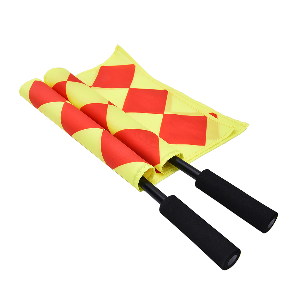 juego de f/útbol de acero inoxidable competici/ón Dilwe 2 banderas de /árbitro mango de esponja banderas con bolsa para deportes