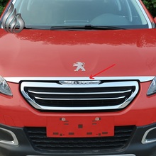 Peugeot 2008 Front hood cover Stainless steel decorative light strip Racing grille up trim 1pcs for