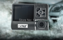 HK OiTEZ Car DVR Real STK 720P+HD+2G2P Lens+Wide Angle 120 Degrees+Car Camera Russian Car Black Box Recorder Crash Cam G-sensor