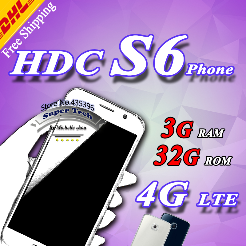 Real 4G LTE HDC S6 phone Freeship MTK6592 Octa core s6 mobile phone Lollipop 3G Ram