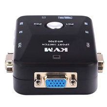 2 Port VGA/SVGA KVM Switch Box PS/2 Devices Share Video Mouse Keyboard Monitor New