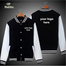 bomber jacket men DIY custom logo baseball jackets coat cardigan lovers uniform casual sportwear college team brand clothing