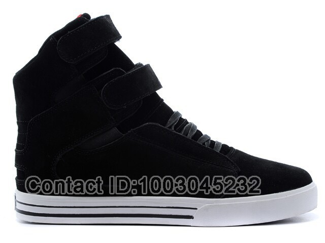 Wholesale Justin Bieber Supring T&K Society Black White Suede Full Grain leather High Top Skate Shoes_3