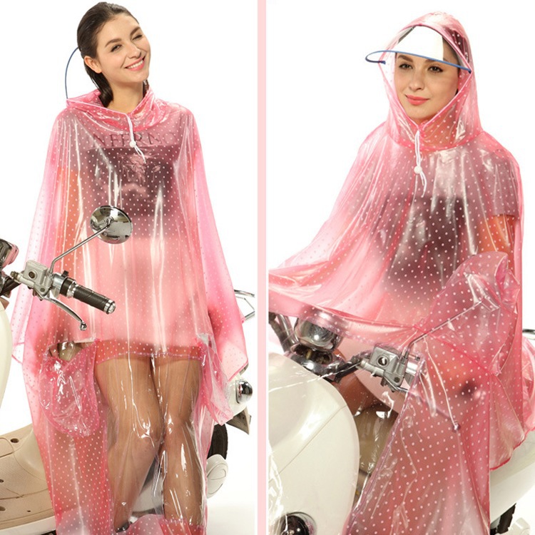 High Quality Transparent Bicycle Raincoat Women Rain Wear Ponchos Outdoors Motorcycle Long Cloak