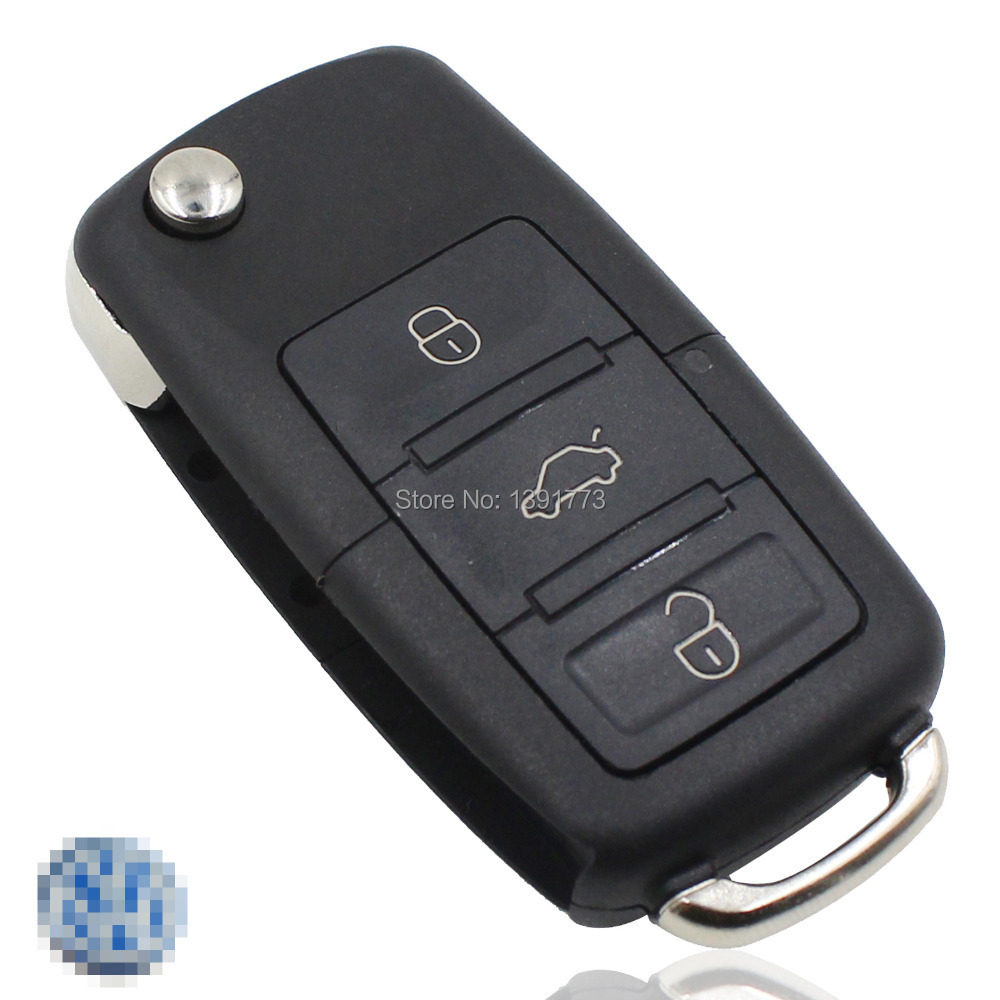Flip Folding 3 Buttons Remote Car Key Case Shell Fob For Volkswagen Vw Jetta Golf Passat Beetle Polo Bora