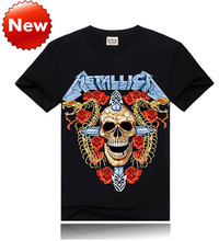 2016 Fashion Streetwear 3D Print snake rose metallica rock t-shirt men 100% cotton mens t-shirt M-XXXL quality t shirt men BT29