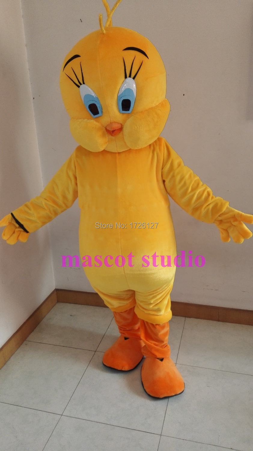 tweety-bird-mascot-costume-looney-tunes-custom-cartoon-character
