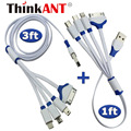 ThinkANT Multiple Connector 4 in 1 USB Charging Cable For Iphone 7 6S 6 5S 4S