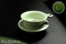 9pcs Rare China Song Ding Kiln Porcelain Teaset Ding Yao Sky Cyan Teapot Justice Cup 6