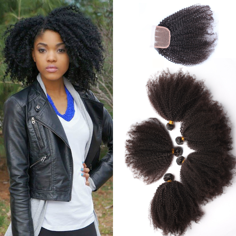 Mongolian kinky curly hair with closure unprocessed virgin afro kinky curly hair with closure,1pc lace closure with 5pcs bundles