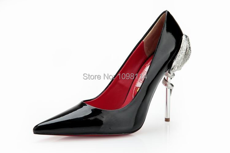 black high heel shoes with red bottom