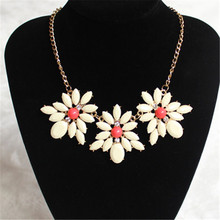 new design summer fashion cute elegant flower rhinestone gem necklace choker jewelry for women statement