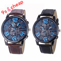 Luxury Men s Leather Strap Analog Quartz Sports Wrist Watch Watches 5288 Free Shipping brand