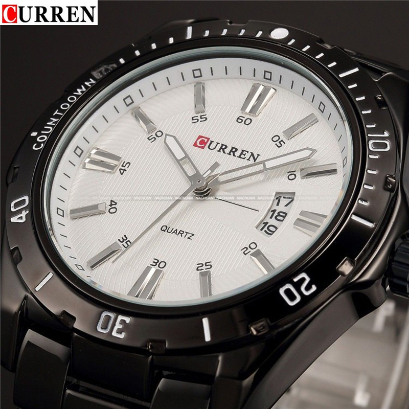 CURREN 8110 watches men stainless steel strap calendar relojes para hombre fashion casual army military orologio
