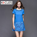 Plus Size Summer 2016 New Fashion Womens Elegant Sexy Mesh Floral Lace Hem Patchwork Bling Gemstones