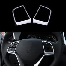 2 Pcs/Set Car Steering Wheel Sequins Cover Interior Decoration Trim For Hyundai Tucson 3th 2015+ 2016 ABS Accessories