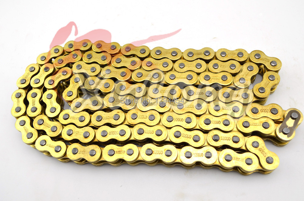 428* 136 Brand New UNIBear Motorcycle Drive Chain 428 Gold O-Ring Chain 136 Links For Yamaha DT175 MX DT 175 MX Drive belts