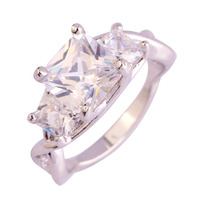 Fashion Jewelry New Unique Elegant white topaz 925 Silver Ring Size 6 7 8 9 10 For women Free Shipping Wholesale