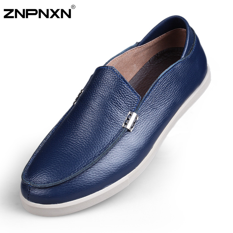 2015 Slip-On Men's Flats Shoes Casual Leather Driving Shoes Mens Loafers Mocassins Male Boat shoes Zapatos Hombre Fast Shipping