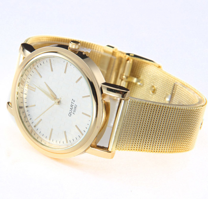 Splendid New Gold Classic Womens Quartz Stainless Steel Wrist Watch Lady Woman style Watches