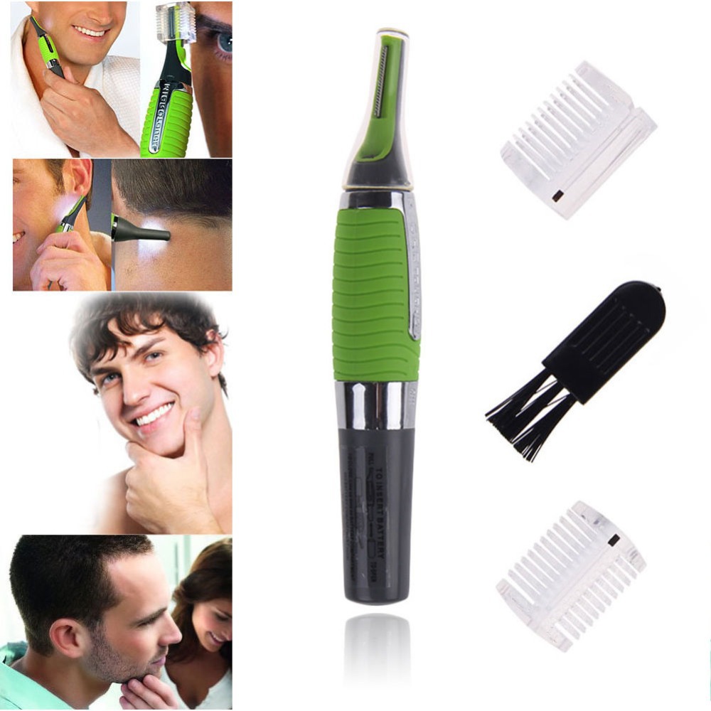 K129 Free shipping Unisex Nose Ear Face Neck Eyebrow Hair Trimmer LED Lights Shaver Clipper Cleaner