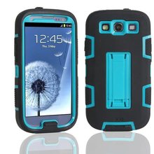 Чехол, для Galaxy S3 SIII i9300 Defendered гибридный резина прочный Combo матирование чехол жёсткая w / защиты с стойка