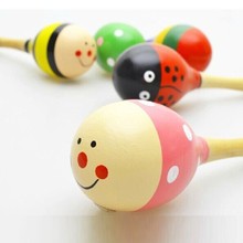Cartoon Mini Infant Baby Rattle Toy Wooden Maracas Baby Toys 0 12 Months Educational Wood Kids Development Toys For Baby