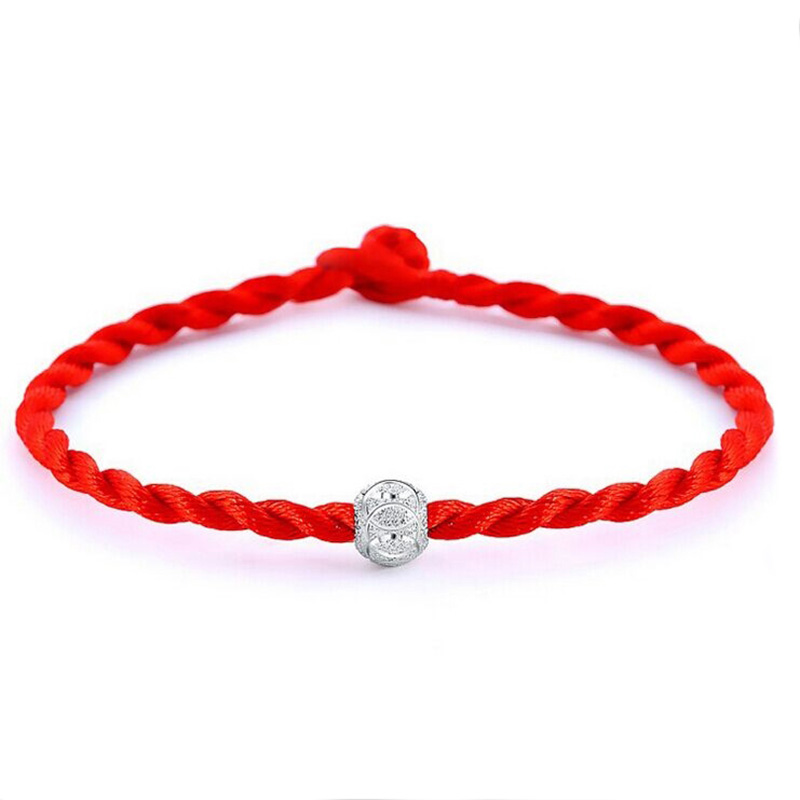 Hot Sale Jewelry Women's Red Rope Bracelets 925 Sterling Silver Ball
