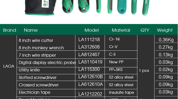 LAOA 8/9[CS Multifunction Household Tool Set Networking Pliers Repairing Tools Kit Ferramentas Herramientas Electricas Outillage