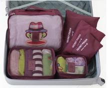 6pcs/set Men Women Travel Storage bags Packing Cube Clothes Organizer Set Bags For Trip Suitcase Luggage