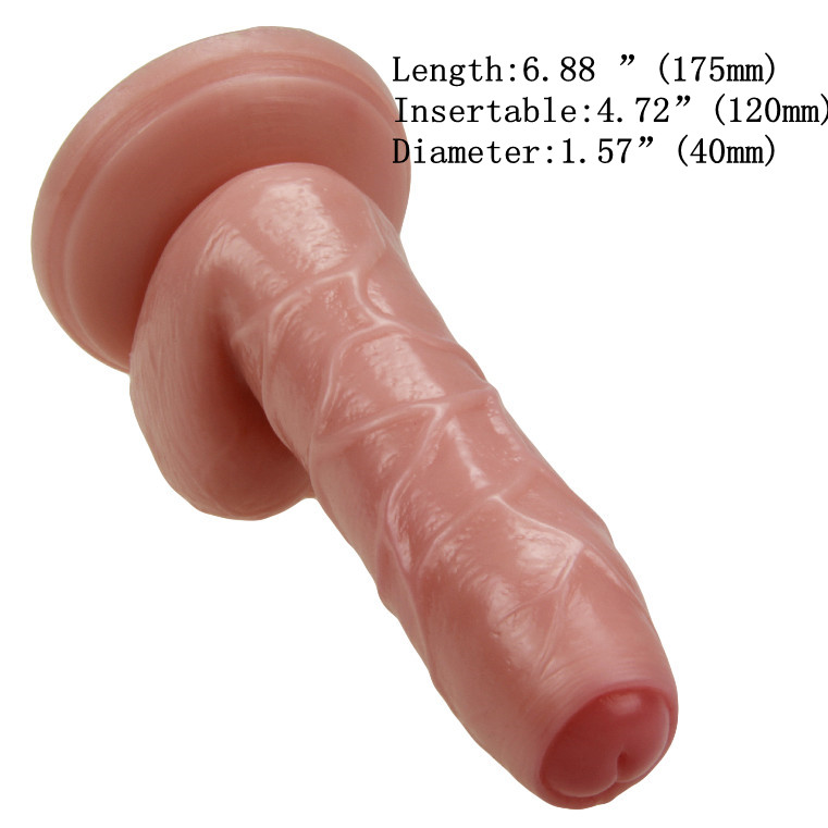 6.88" women g-spot steable suction up thick dildo realistic and so...