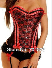 2 Colors Sexy lingerie Bustiers & Corsets Corset Fancy Dress party wear Purple ,Red W8821 S–XXL