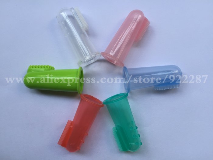 silicone finger toothbrush various color for choose baby silicone teeth clear food grade silicone finger toothbrush