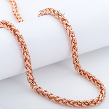 Wheat Spiga Chain 4MM Mens Womens Rose Gold Filled Necklace GF Chain Wholesale Necklace Personalized Jewelry
