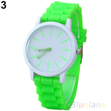2014 New Fashion Women Hot Geneva Silicone Rubber Jelly Gel Quartz Analog Sports Wrist Watch 15E9