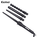 2016 Kemei New Arrival 4 in 1 Digital LCD Hair Curler Rollers Interchangeable Hair Curling Iron