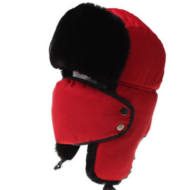 Winter Russian Hats For Men Unisex Bomber Hats With Mask Warm Fur Caps With Ear Flaps Outdoor Snow Skiing Earflap Hat For Women (5)