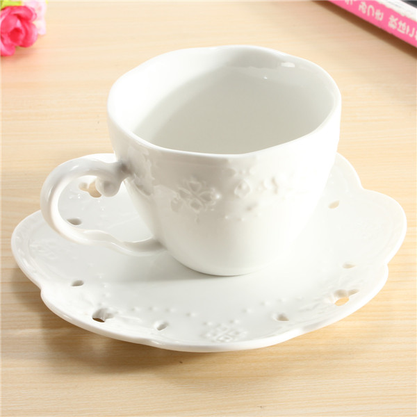 2015 Hot Sale New Arrival Japanese Ceramic Coffee Cup Coaster And Saucer Suit Butterfly Relief Coffee