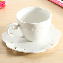 2015 Hot Sale New Arrival Japanese Ceramic Coffee Cup + Coaster And Saucer Suit Butterfly Relief Coffee Cup