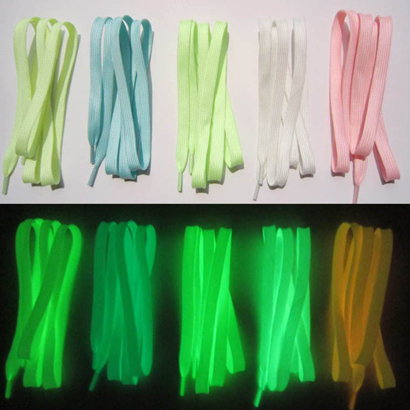 Shoelaces Glow Fluorescent All-match Luminous Shoelaces men women Canvas Laces Fluorescent Shoelaces Strings 5 colors 2015 New