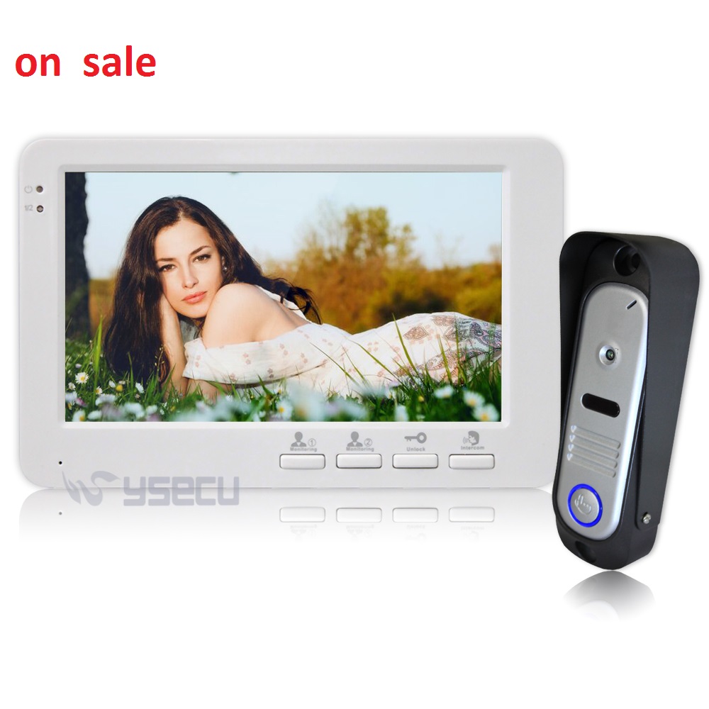 YSECU Home 7 Inch Color Video Door Phone Doorbell Intercom Access System 600TVL Rain Proof Waterproof Security Camera
